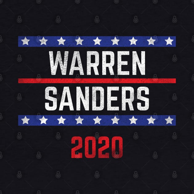 Elizabeth Warren and Bernie Sanders on the one ticket? Presidential race 2020 Distressed text by YourGoods